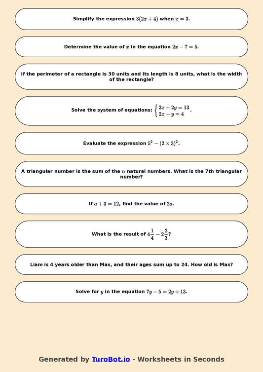 Math - Year 6 - Pre-algebra