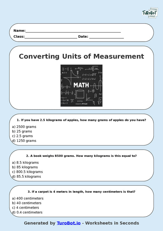Math - Year 7 - Converting Units of Measurement