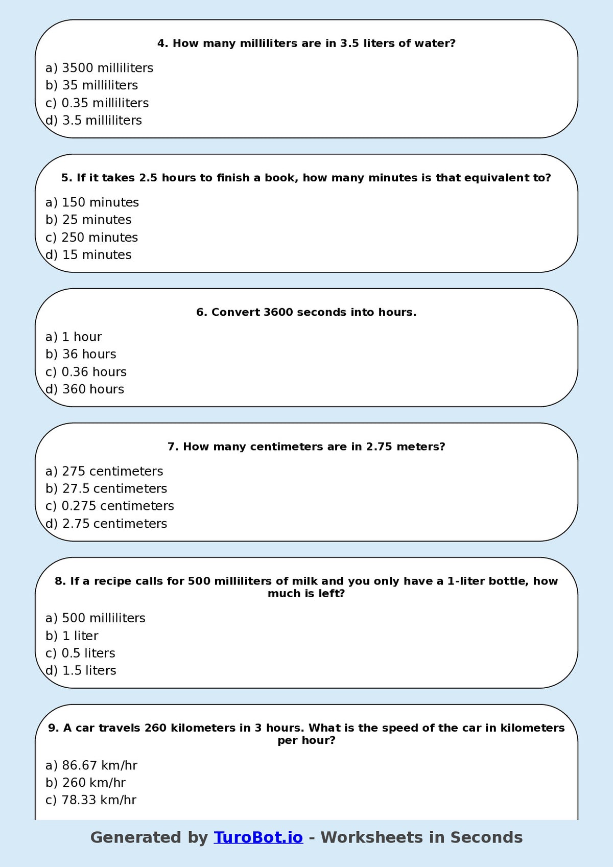 Math - Year 7 - Converting Units of Measurement
