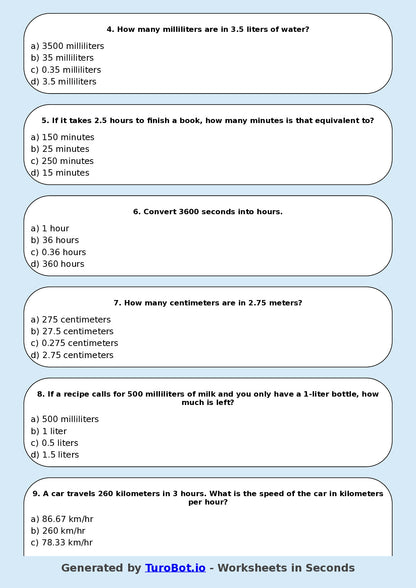 Math - Year 7 - Converting Units of Measurement