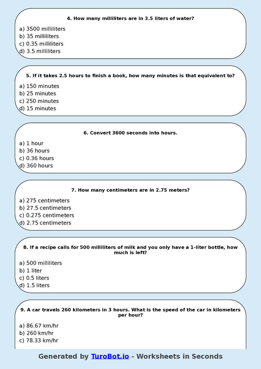 Math - Year 7 - Converting Units of Measurement
