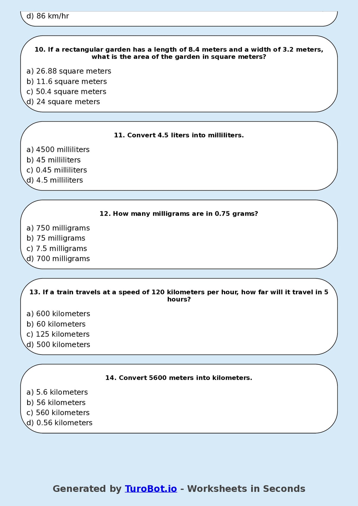 Math - Year 7 - Converting Units of Measurement
