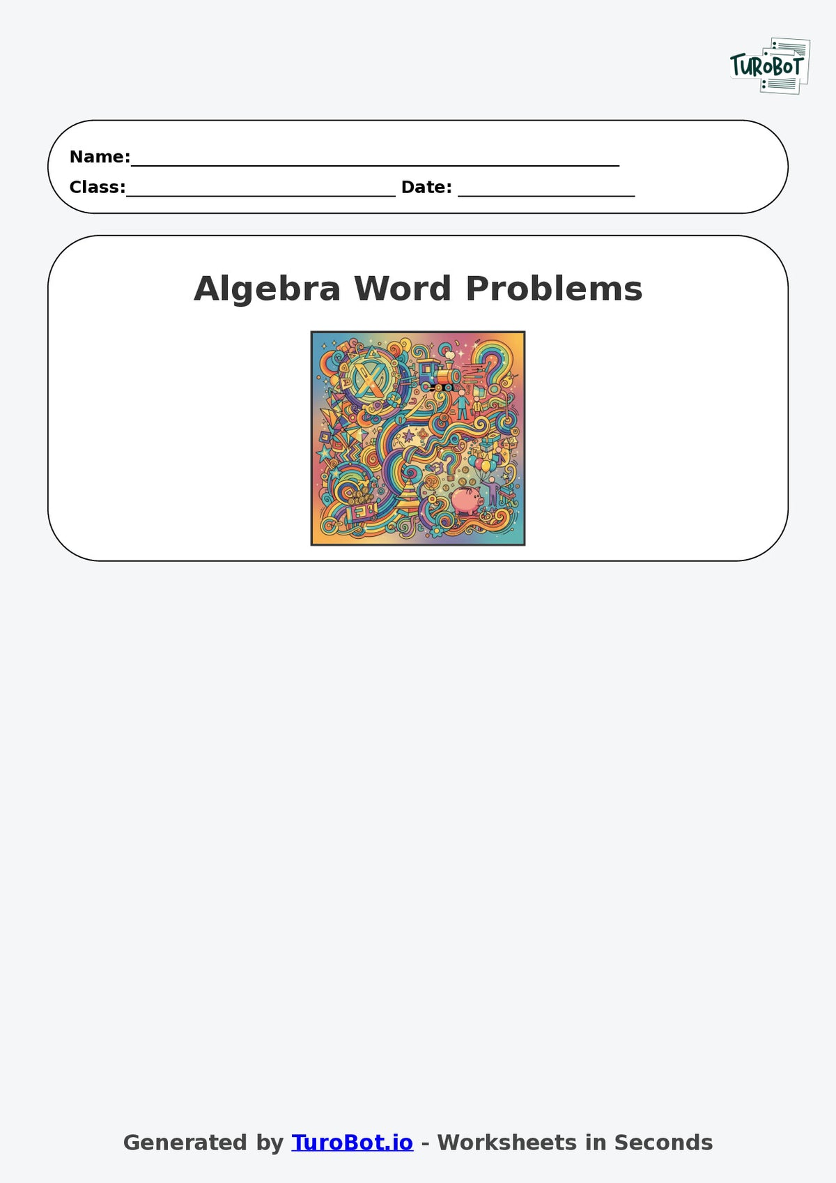Year 7 Math Worksheet – Algebraic Word Problems