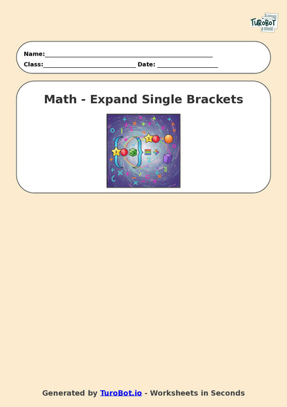 Year 7 Math Worksheet – Expand Single Brackets