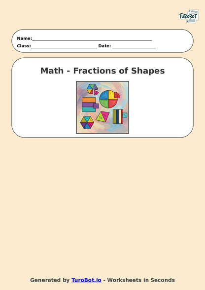 Year 7 Math Worksheet – Fractions of Shapes (Abstract) 2