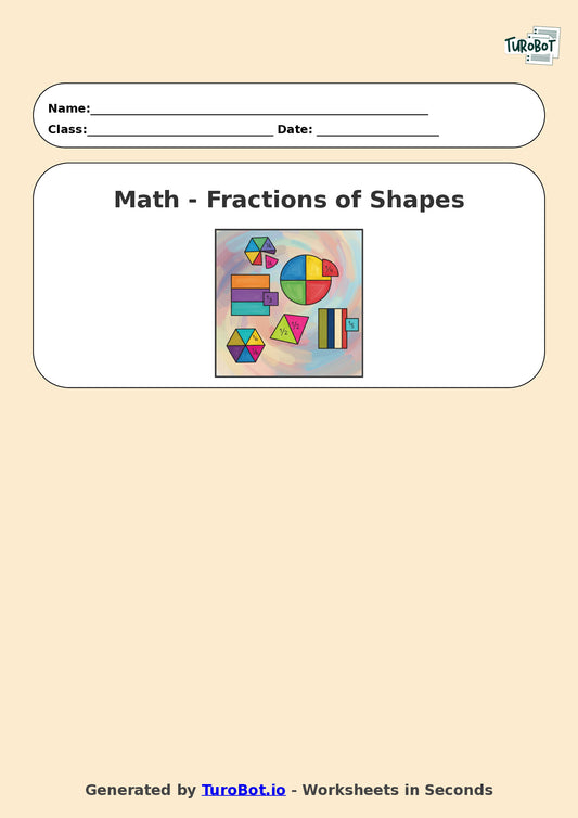 Year 7 Math Worksheet – Fractions of Shapes (Abstract) 2