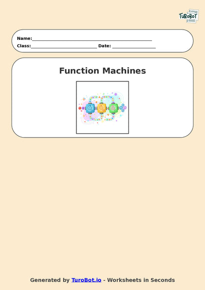 Year 7 Math Worksheet – Function Machines