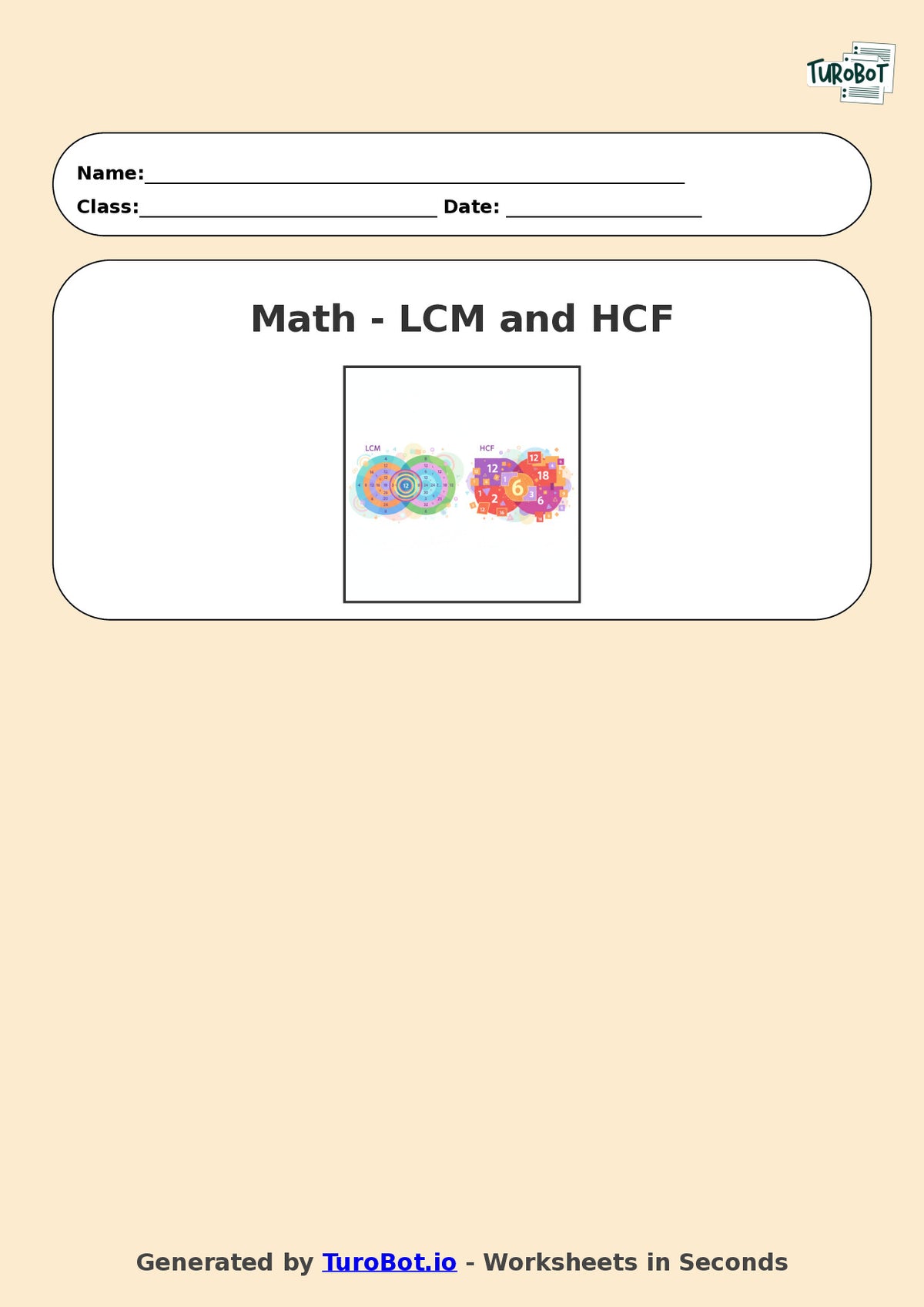 Year 7 Math Worksheet – LCM and HCF