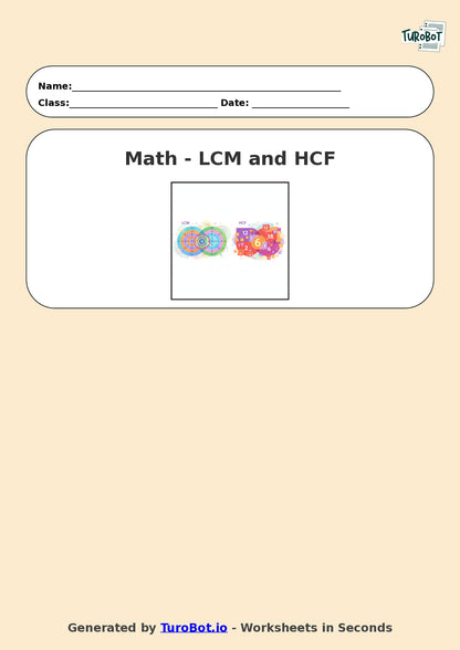 Year 7 Math Worksheet – LCM and HCF