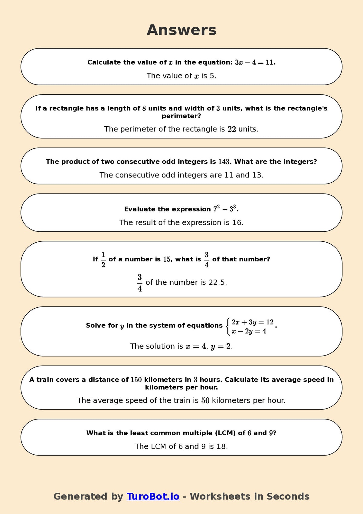 Year 7 Math Worksheet – Mixed Integer Operations 2