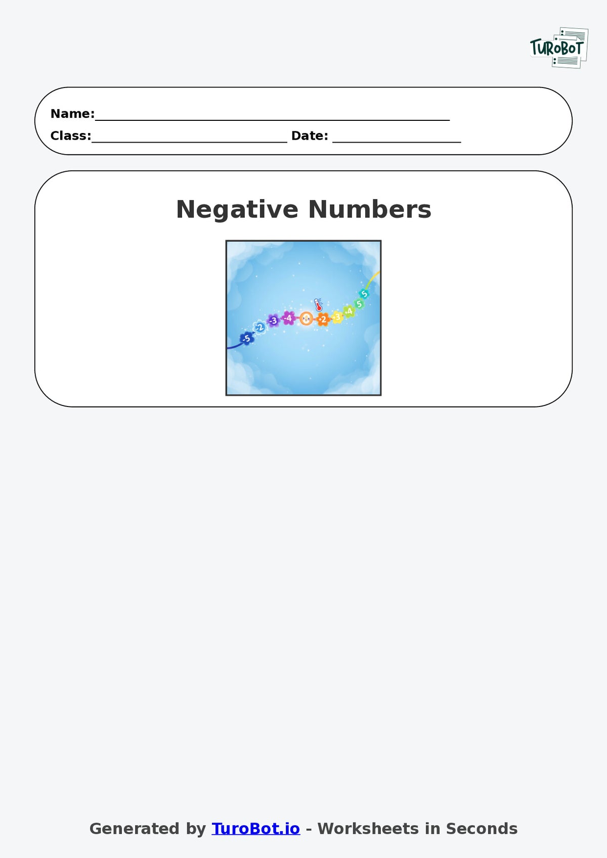 Year 7 Math Worksheet – Negative Number Word Problems