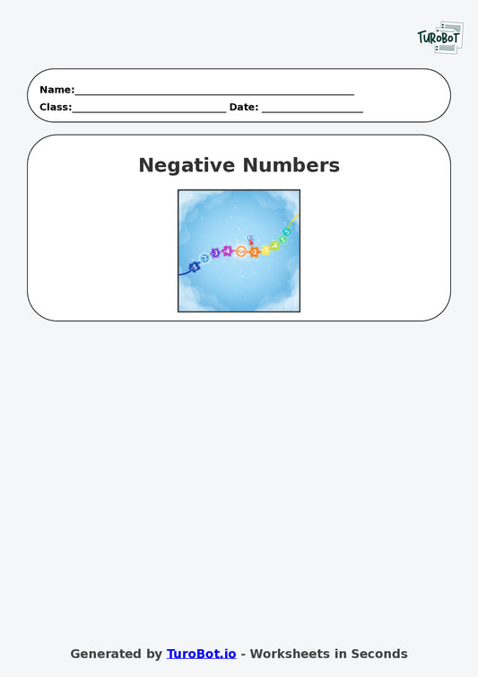 Year 7 Math Worksheet – Negative Number Word Problems