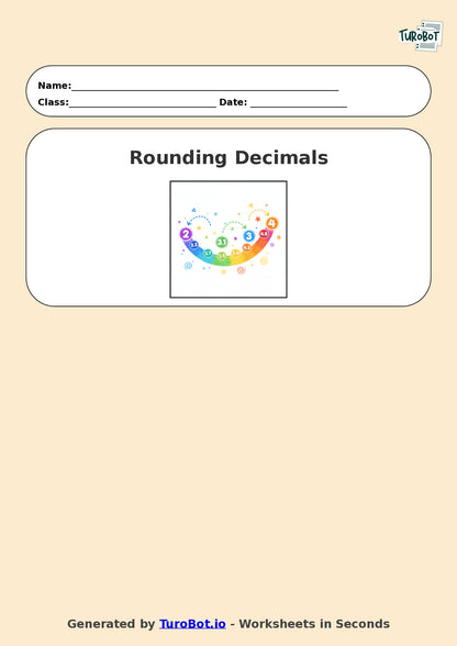 Year 7 Math Worksheet – Rounding Decimals