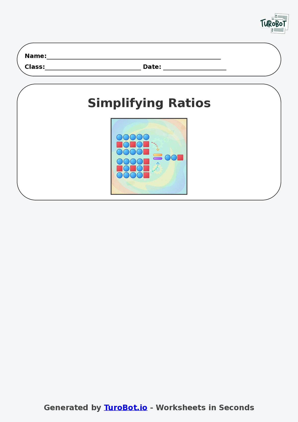 Year 7 Math Worksheet – Simplifying Ratios