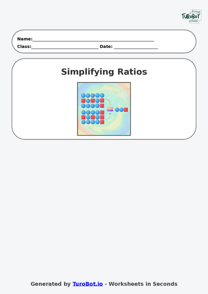 Year 7 Math Worksheet – Simplifying Ratios