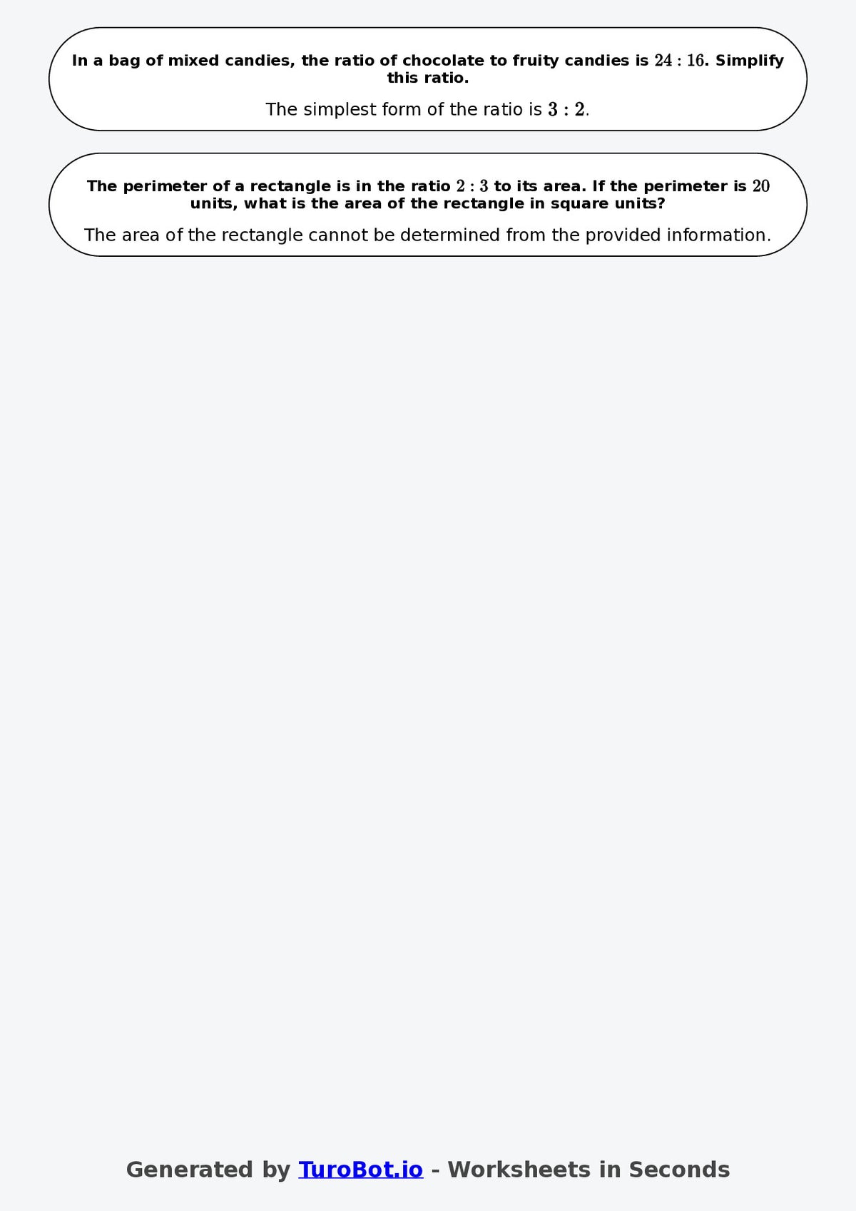 Year 7 Math Worksheet – Simplifying Ratios