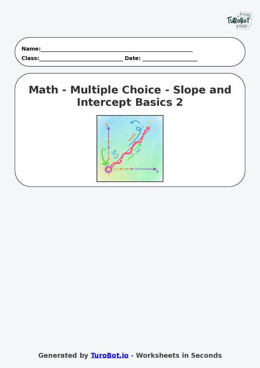 Year 7 Math Worksheet – Slope and Intercept Basics 2