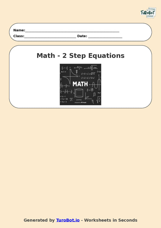 Math - Year 7 - Two Step Equations