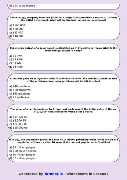 Math - Year 8 - Indices and Powers