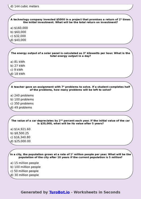 Math - Year 8 - Indices and Powers