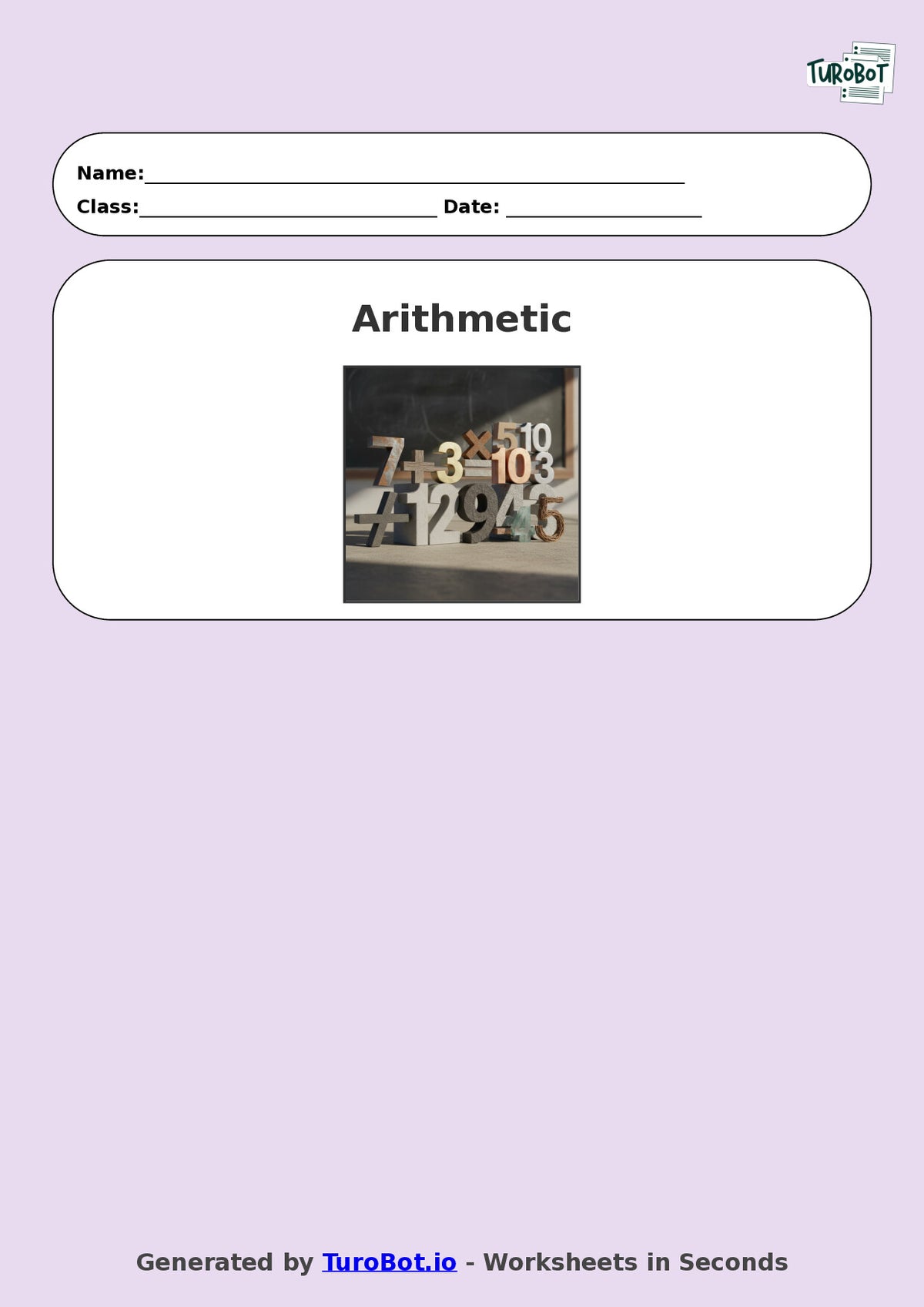 Year 8 Math Worksheet – Arithmetic with Large Numbers