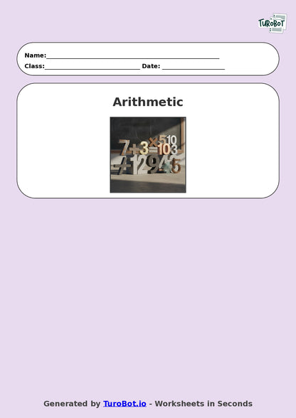 Year 8 Math Worksheet – Arithmetic with Large Numbers