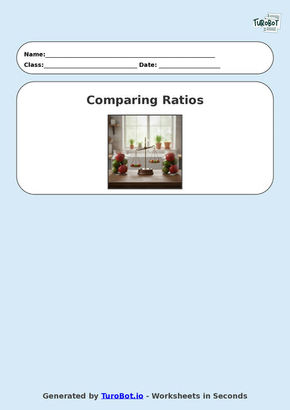 Year 8 Math Worksheet – Comparing Ratios
