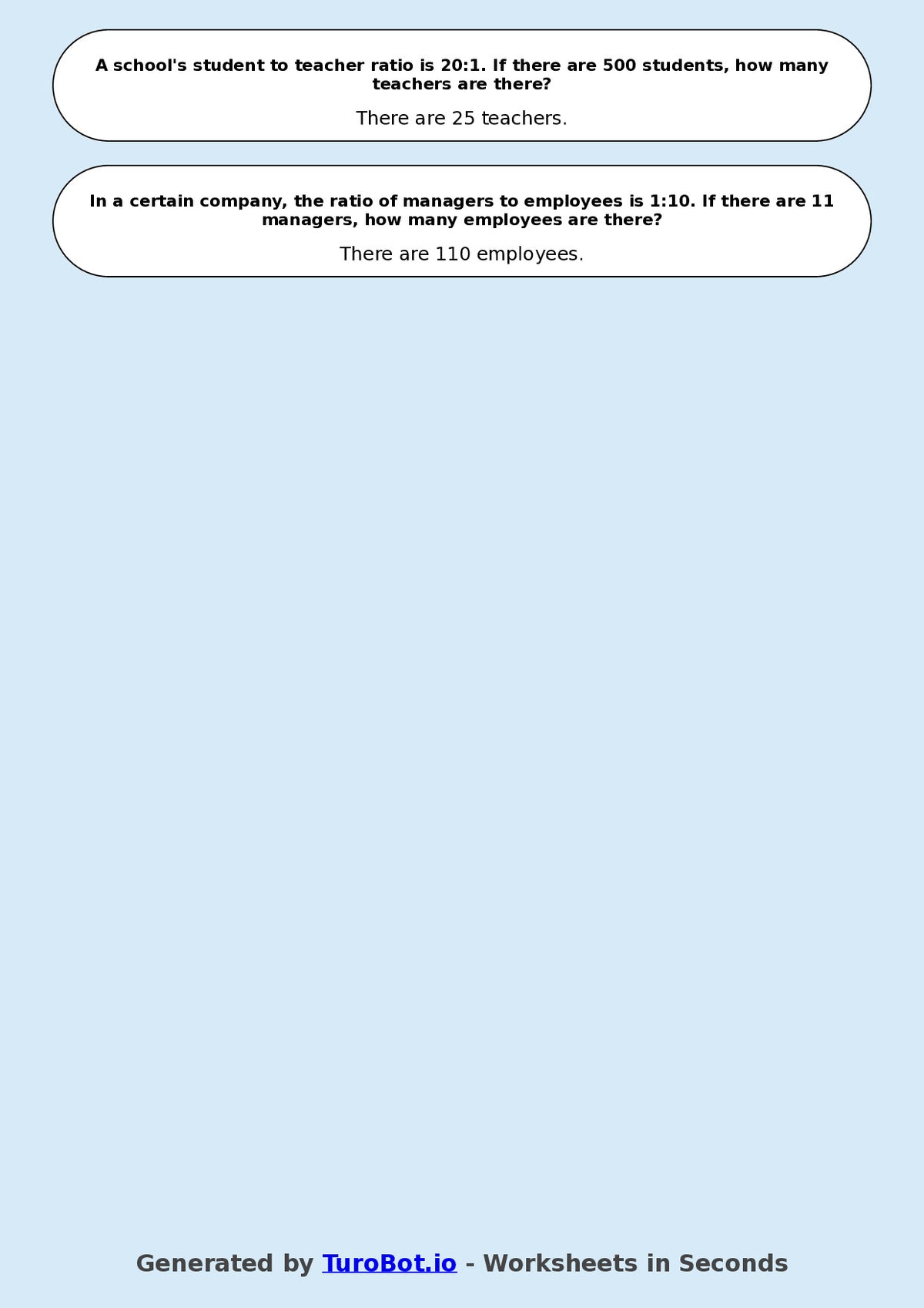 Year 8 Math Worksheet – Comparing Ratios