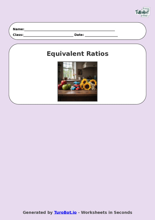 Year 8 Math Worksheet – Equivalent Ratios