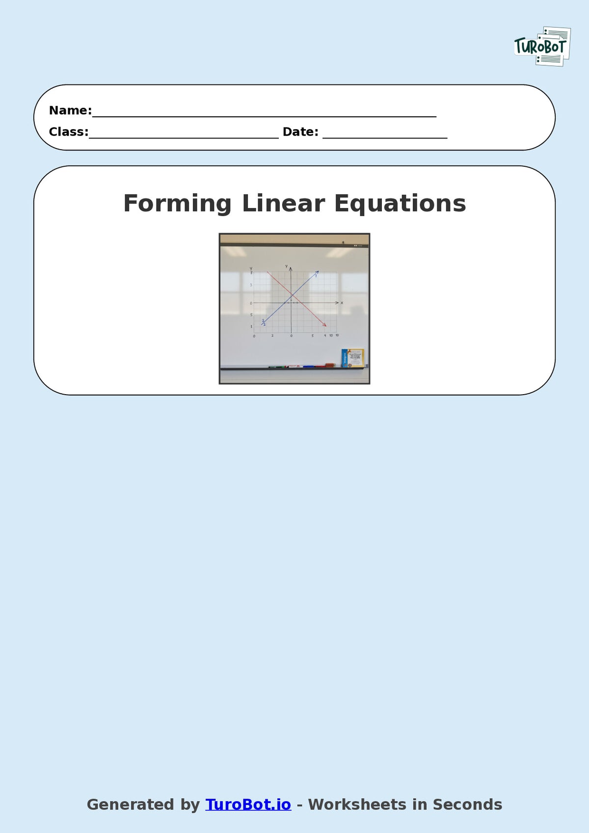Year 8 Math Worksheet – Forming Linear Equations 2