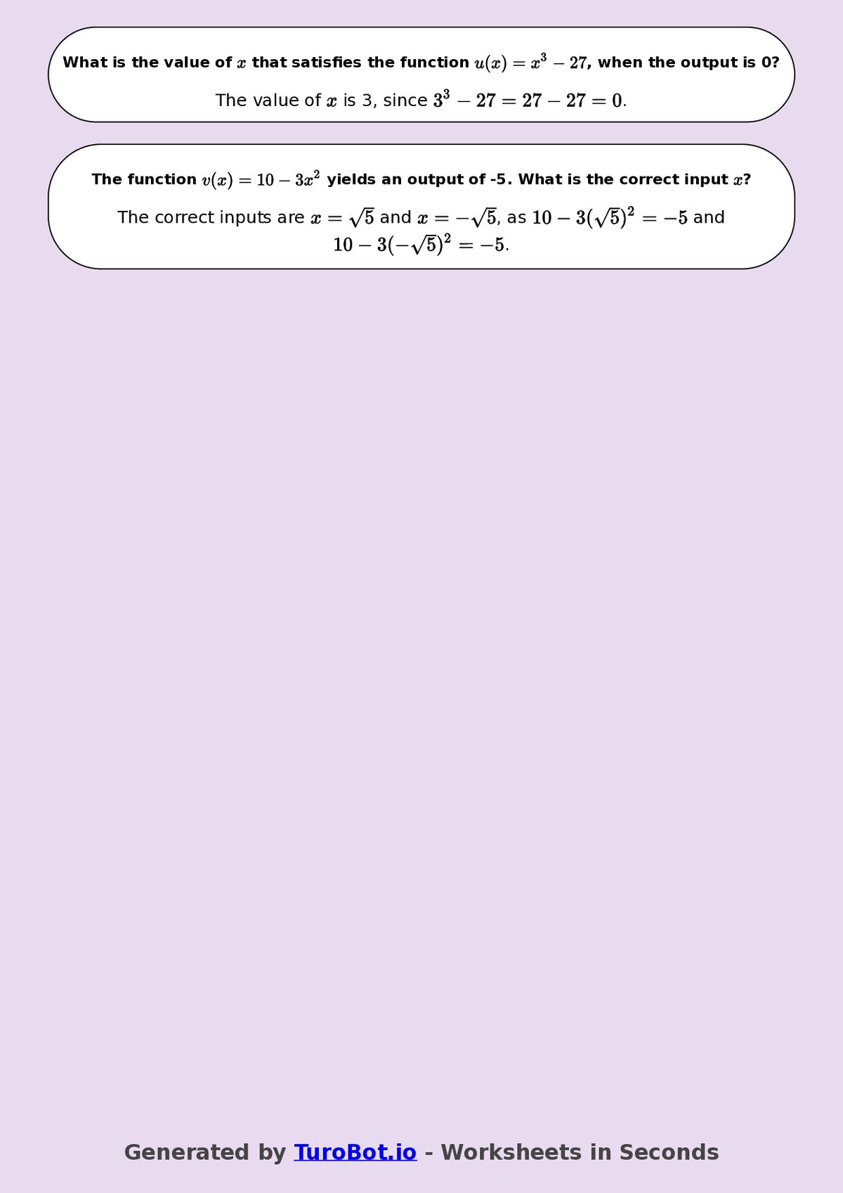 Year 8 Math Multiple Choice Worksheet – Function Machines 2