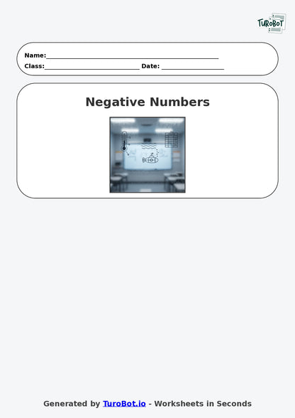 Year 8 Math Worksheet – Negative Number Word Problems 2