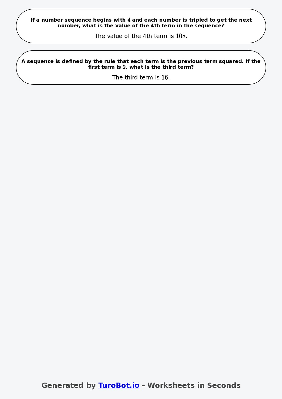 Year 8 Math Worksheet – Number Patterns and Sequences