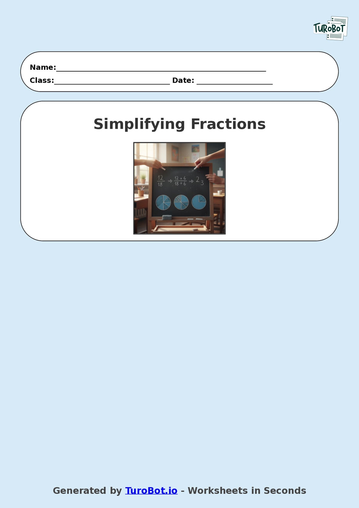 Year 8 Math Multiple Choice Worksheet – Simplifying Fractions