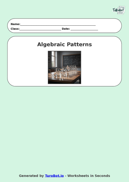 Year 9 Math Worksheet – Algebraic Patterns