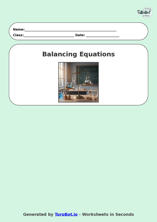 Year 9 Math Worksheet – Balancing Equations 2