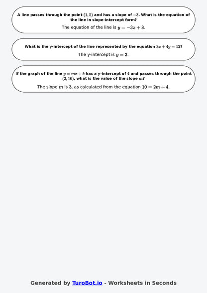 Year 9 Math Multiple Choice Worksheet – Coordinates and Linear Graphs 2