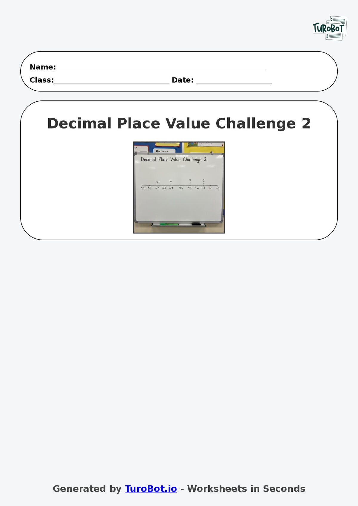 Year 9 Math Worksheet – Decimal Place Value Challenge 2