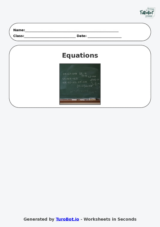Year 9 Math Worksheet – Equations with Decimals 2
