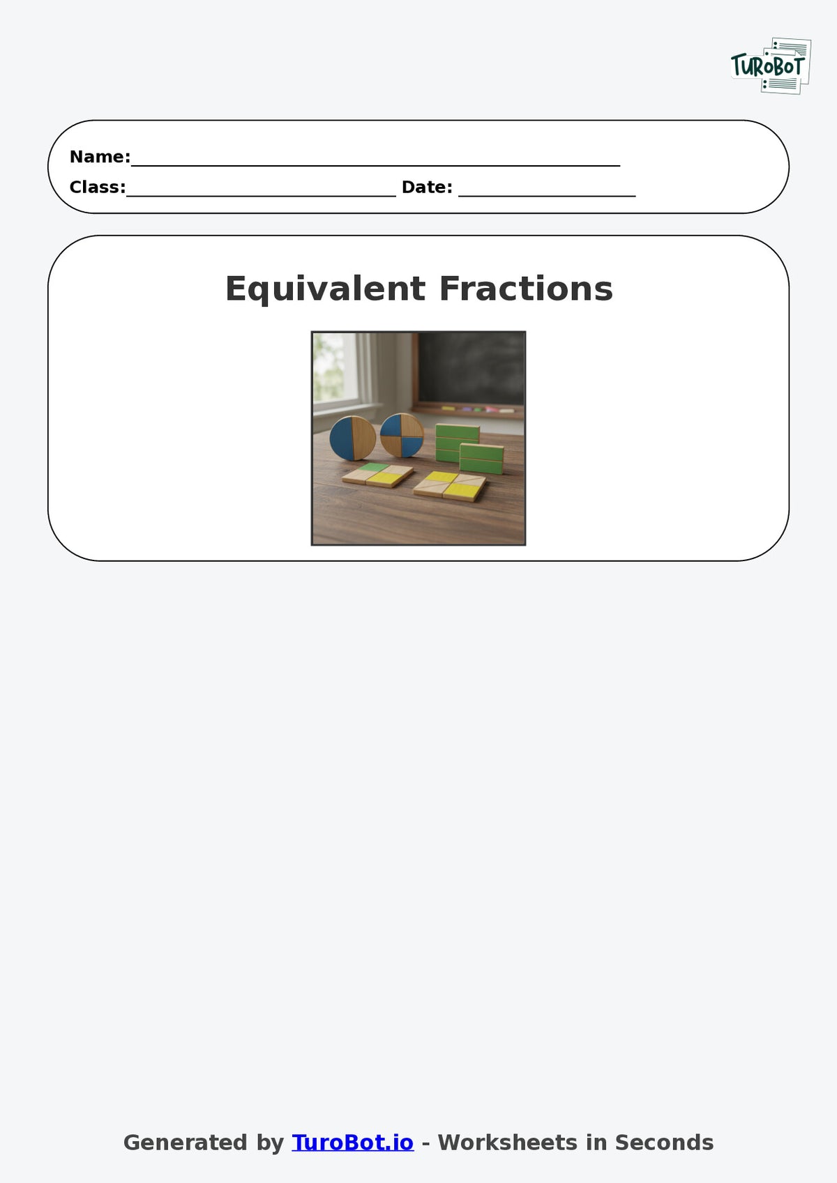 Year 9 Math \Worksheet – Equivalent Fractions