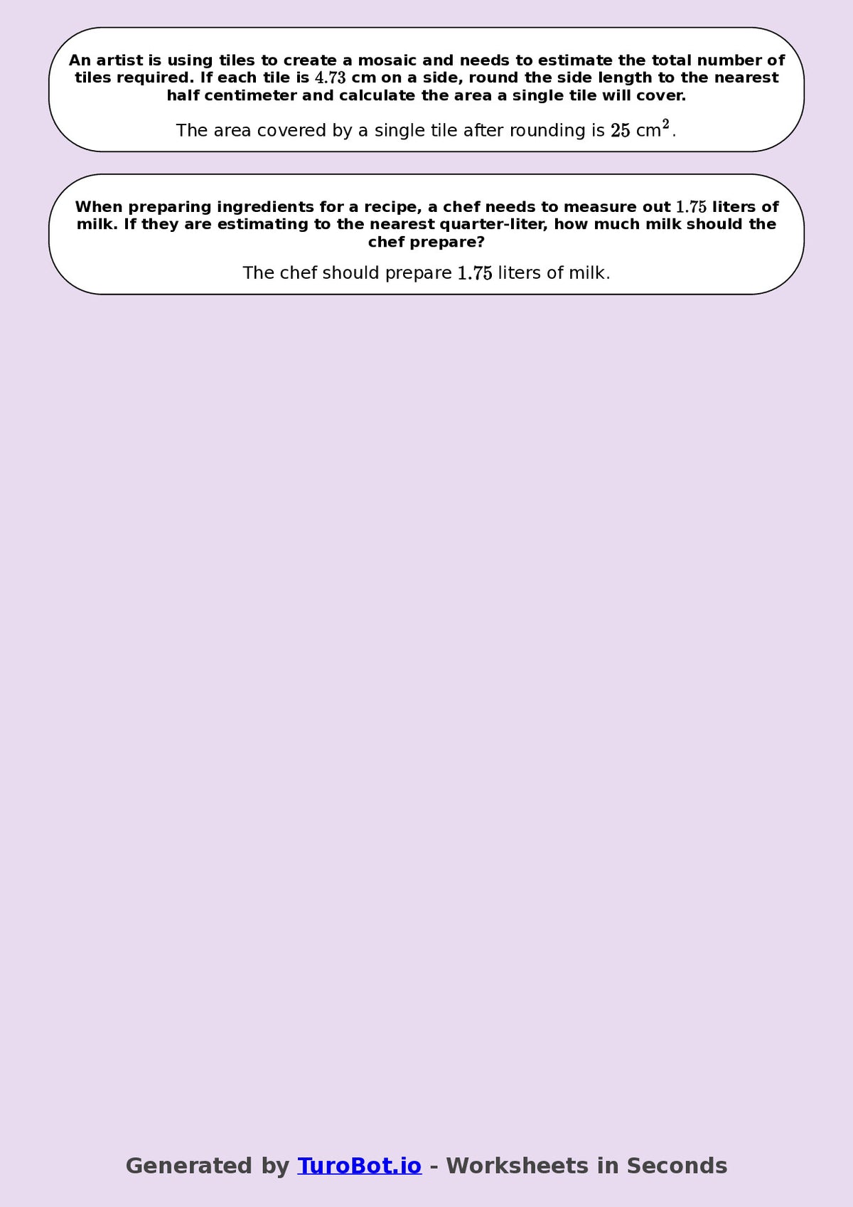 Year 9 Math Worksheet – Estimation and Rounding 2