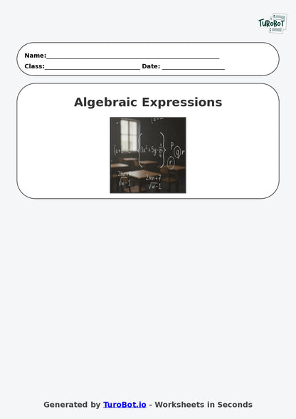 Year 9 Math Worksheet – Evaluating Algebraic Expressions