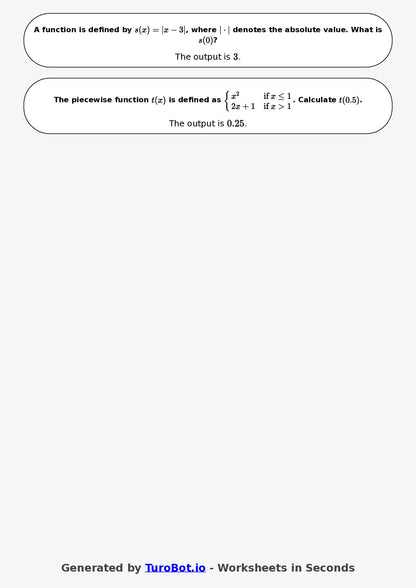 Year 9 Math Worksheet – Input and Output Tables 2
