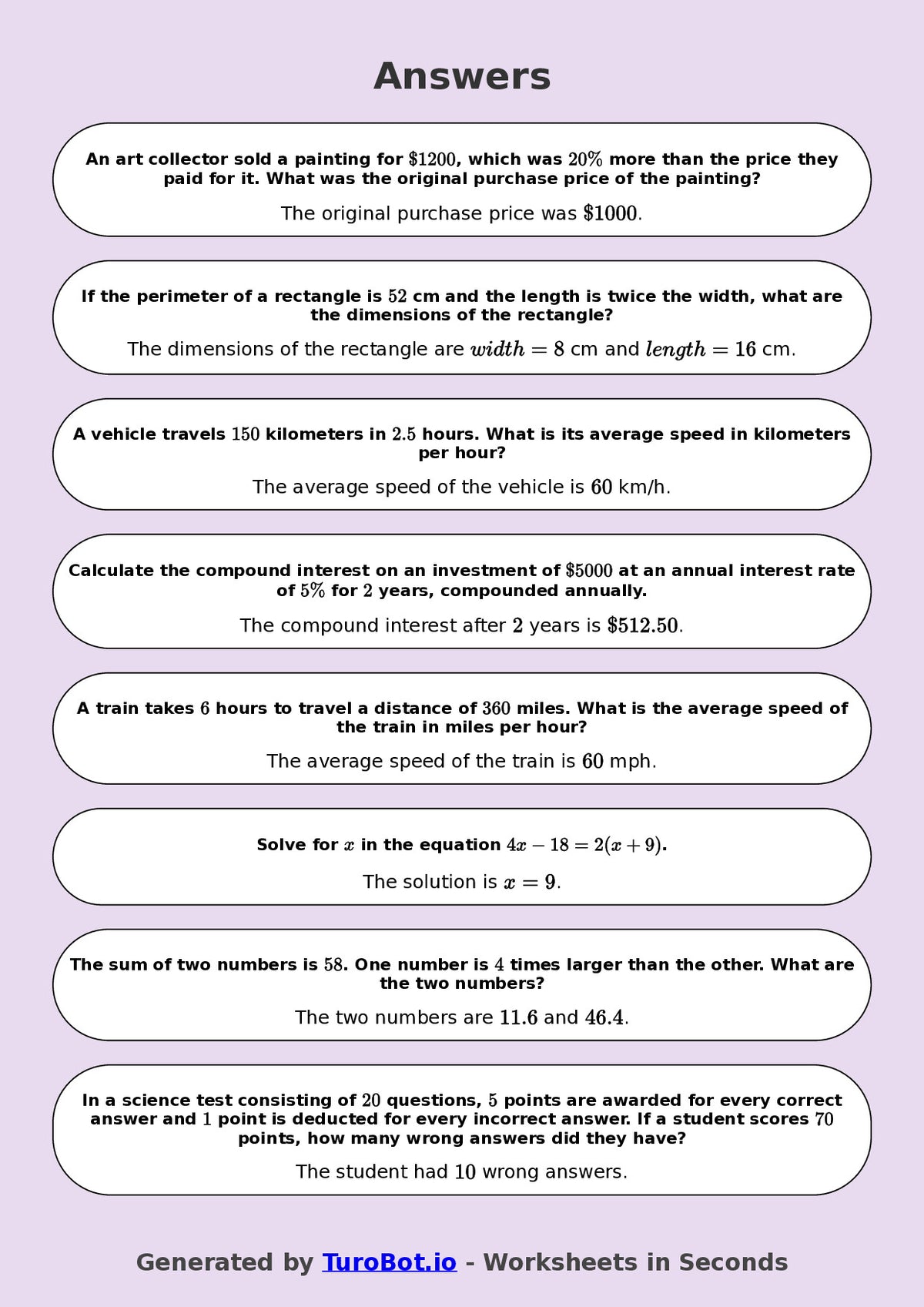 Year 9 Math Mixed Operations Word Problems