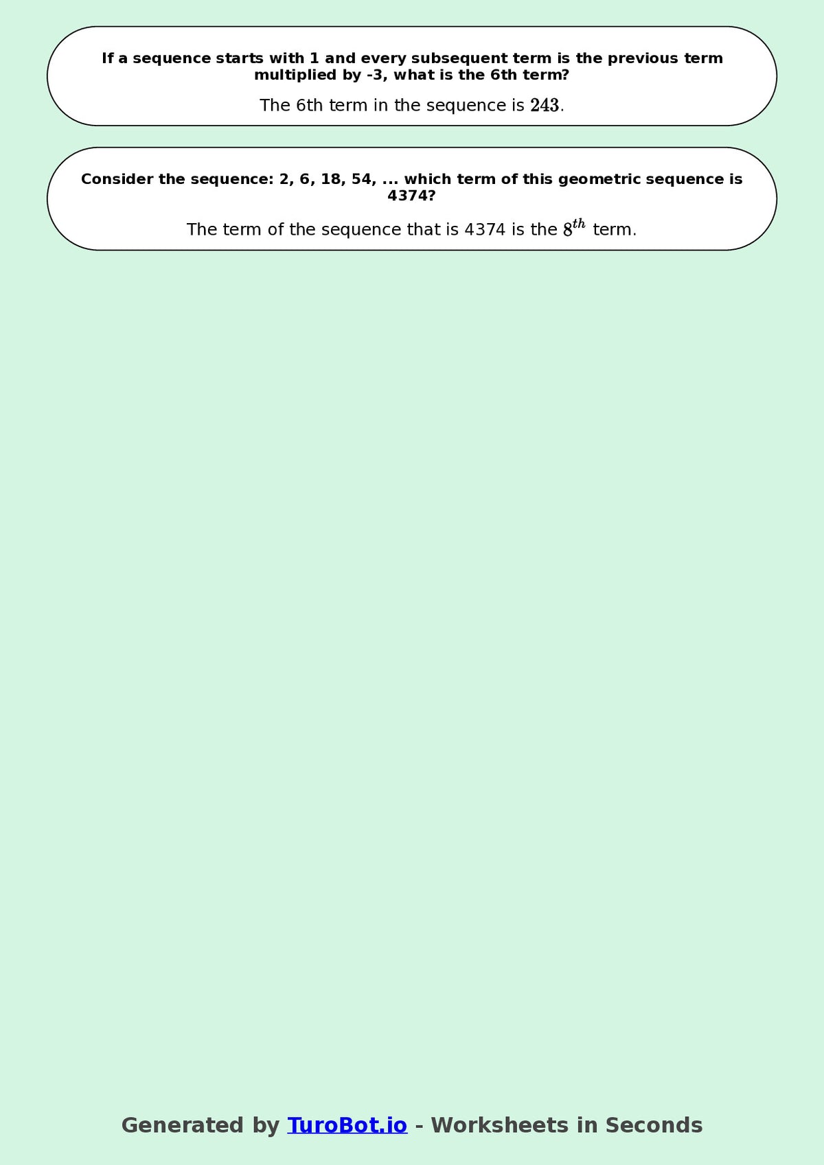 Year 9 Math Multiple Choice Worksheet – Number Patterns and Sequences 2