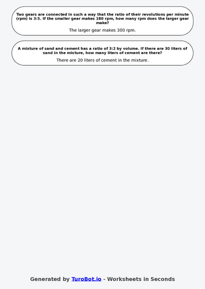 Year 9 Math  Worksheet – Ratios and Fractions Links