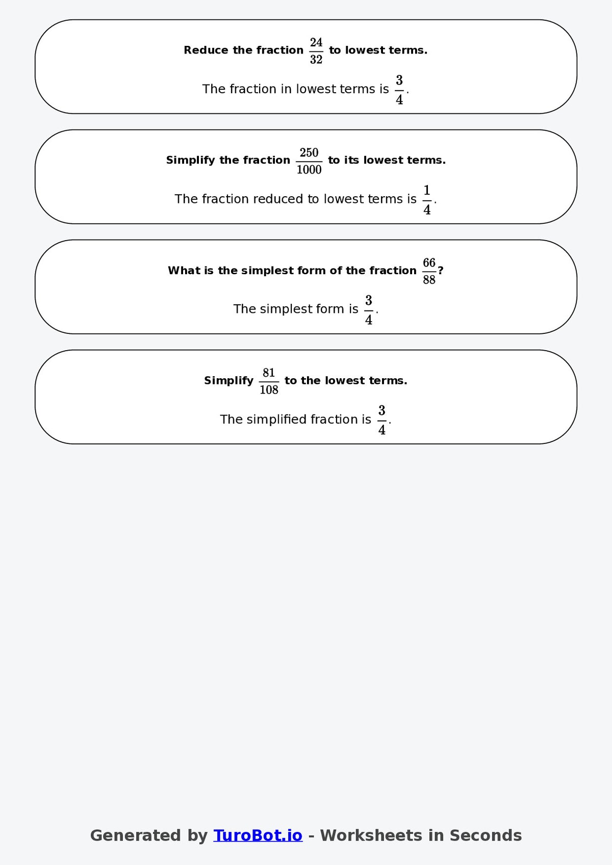 Year 9 Math Worksheet – Simplifying Fractions 2