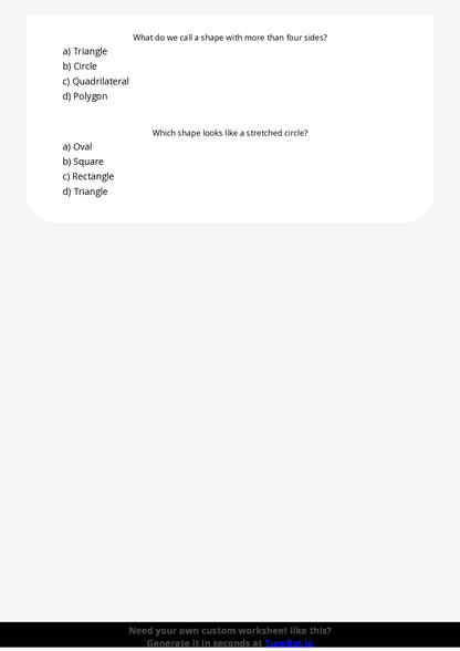 Free Worksheet - Year 4 Mathematics Geometry and Shapes Multiple Choice