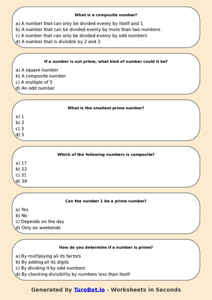 Year 5 Maths Multiple Choice Worksheet – Prime and Composite Numbers Explained