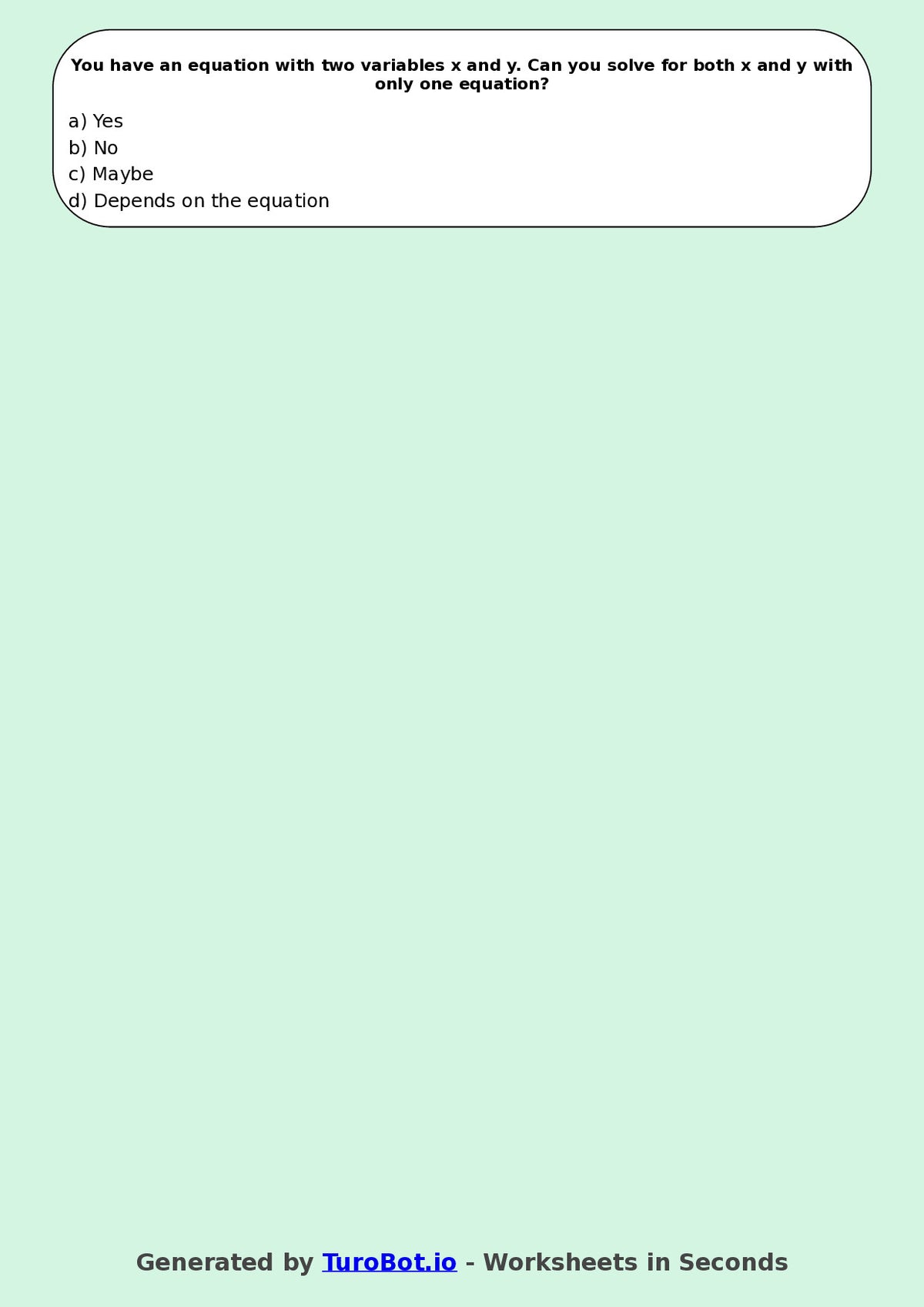 Year 7 Maths Multiple Choice Worksheet – Algebra Basics
